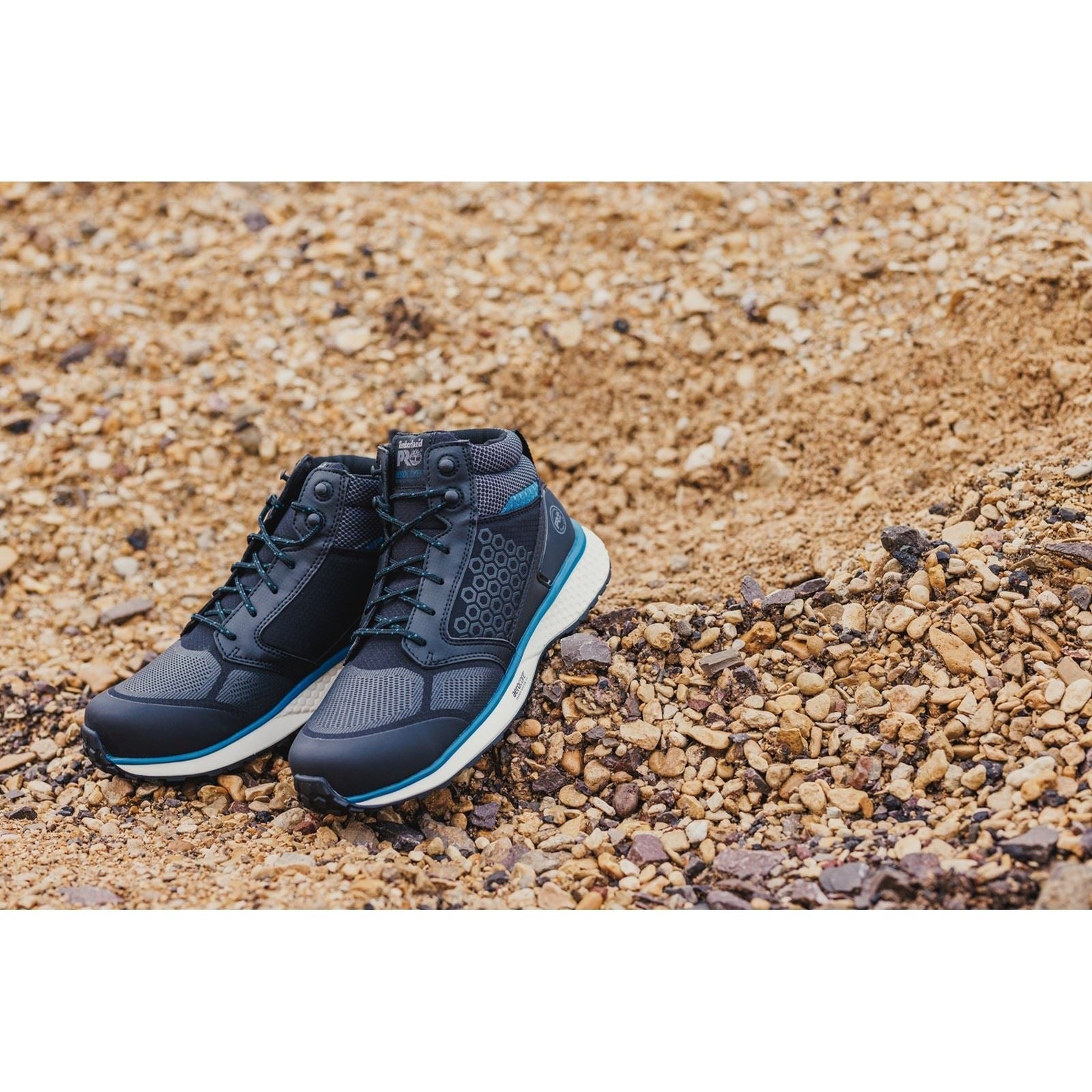 Timberland Pro Men's Reaxion Mid Composite Safety Boot in Black/Blue