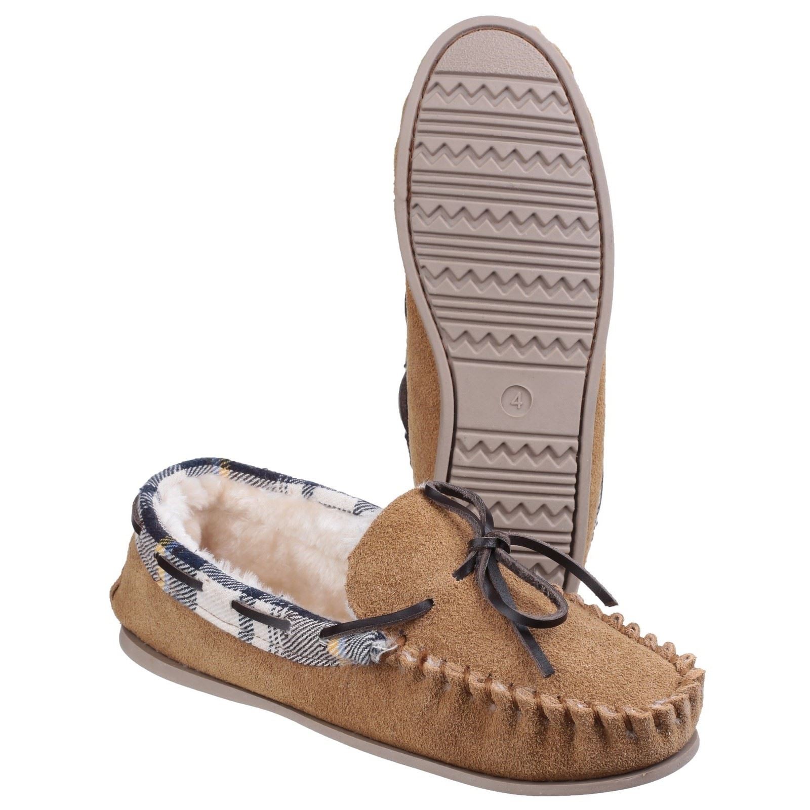 Cotswold Women's Kilkenny Moccasin Slipper in Tan