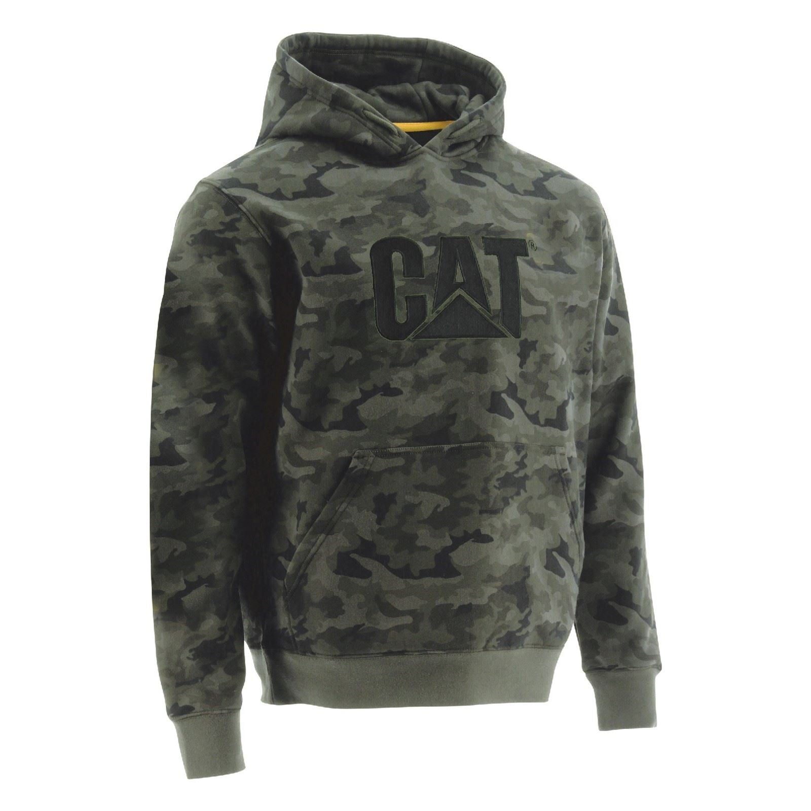 Caterpillar Men's Trademark Hooded Sweatshirt in Night Camo
