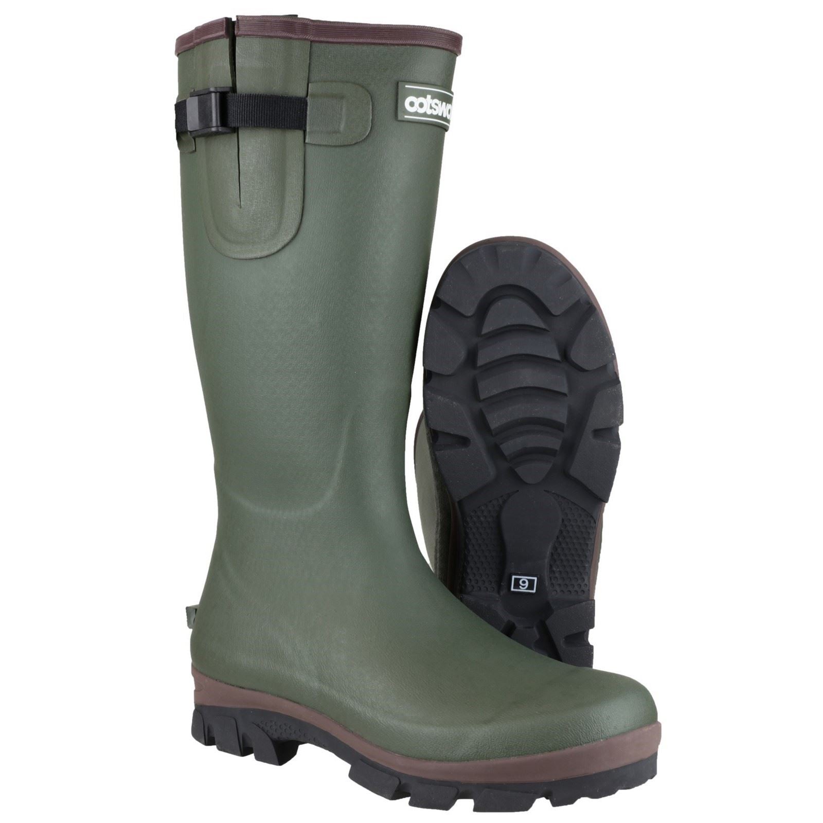 Cotswold Grange Buckle Fastening Wellington Boot in Green