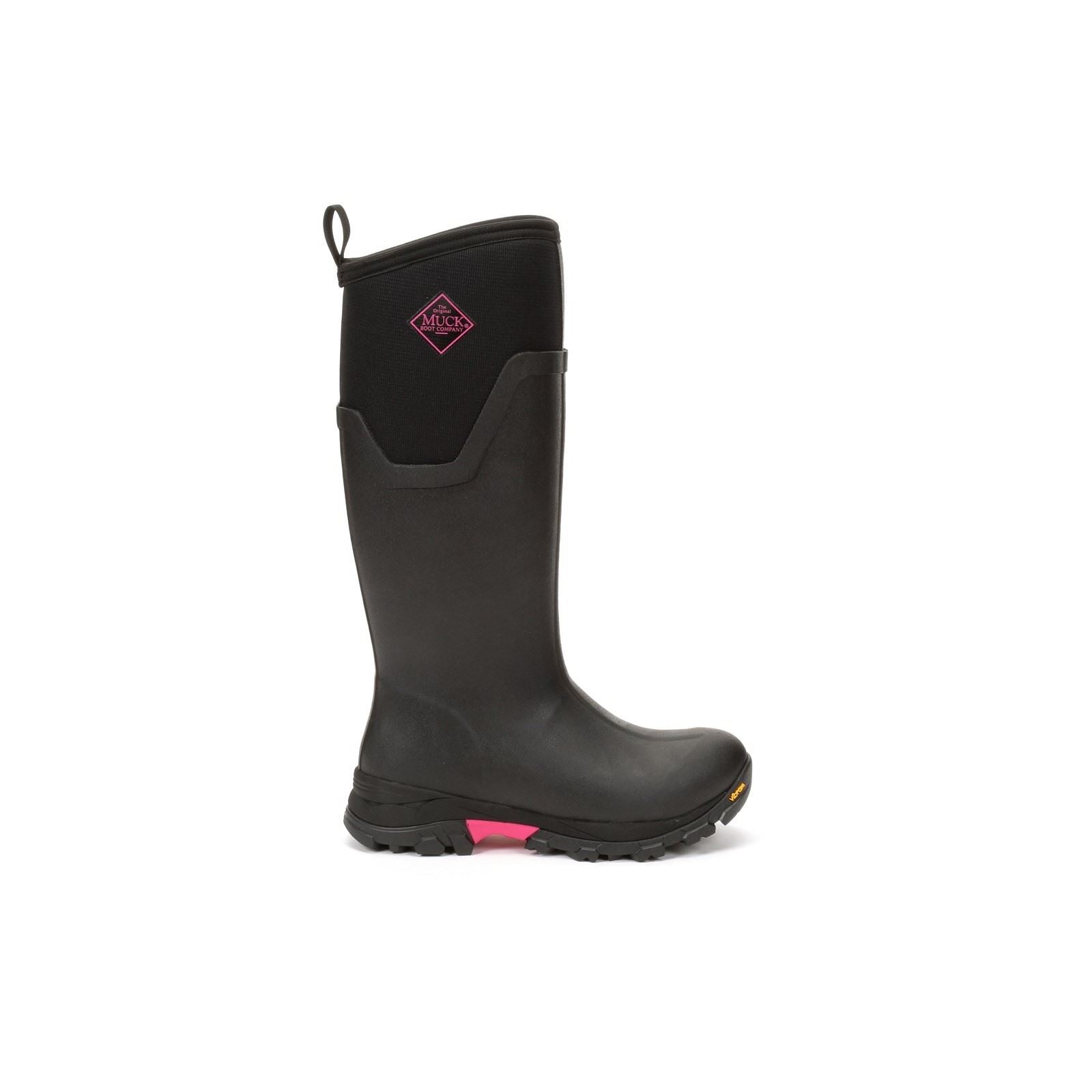 Muck Boots Women's Arctic Ice Tall Wellingtons in Black/Hot Pink