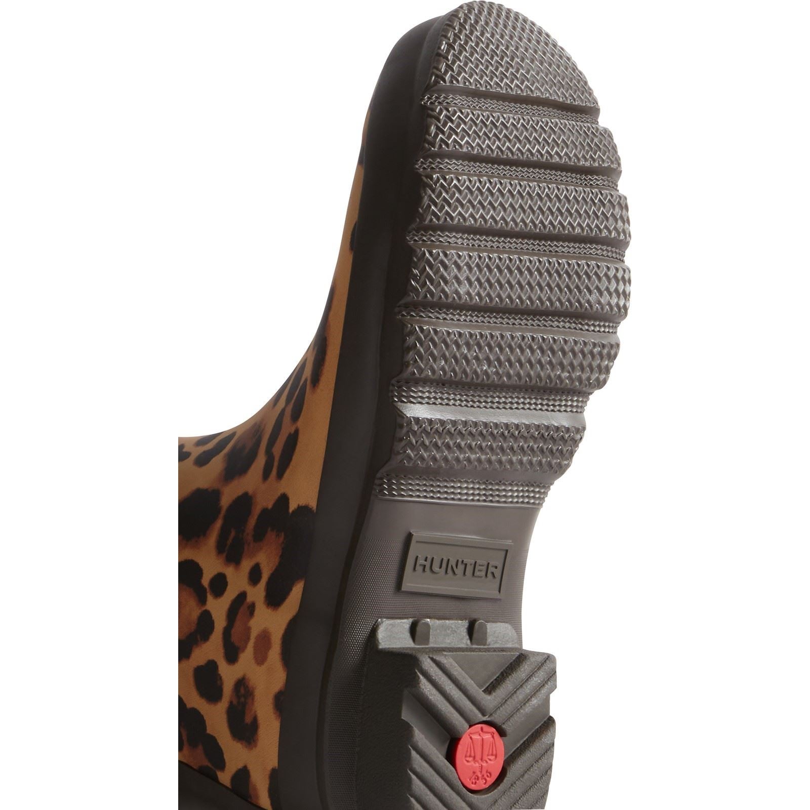 Hunter Original Tall Women's Leopard Print/Chocolate Brown Wellington Boots
