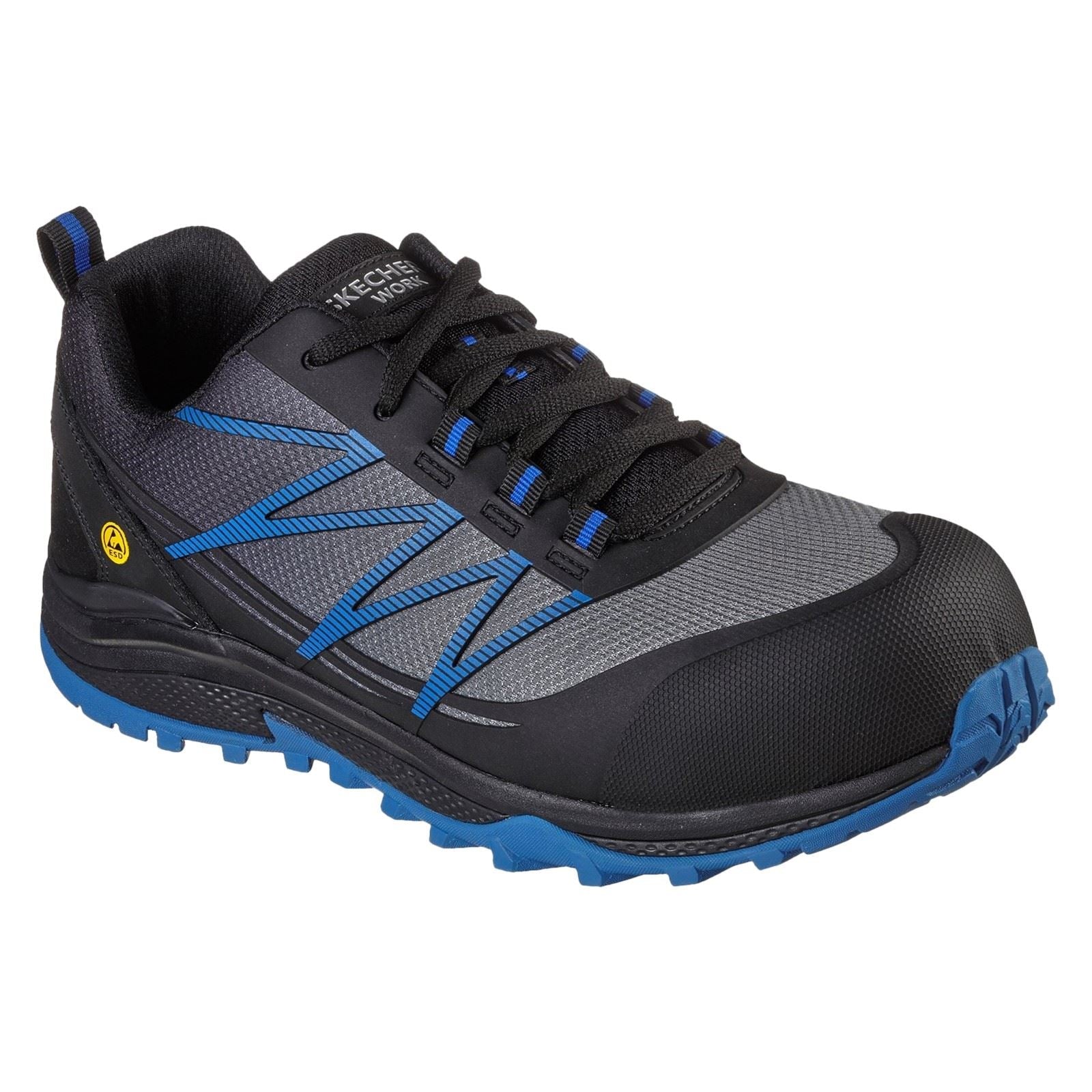Skechers Workwear Puxal Textile Men's Black/Blue Safety Trainers
