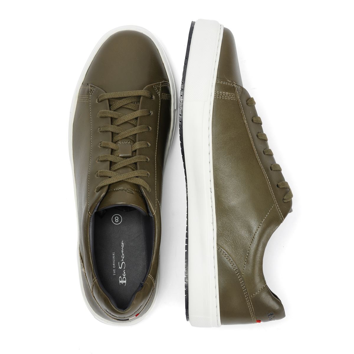 Ben Sherman Ace Cupsole Leather Men's Olive Trainers