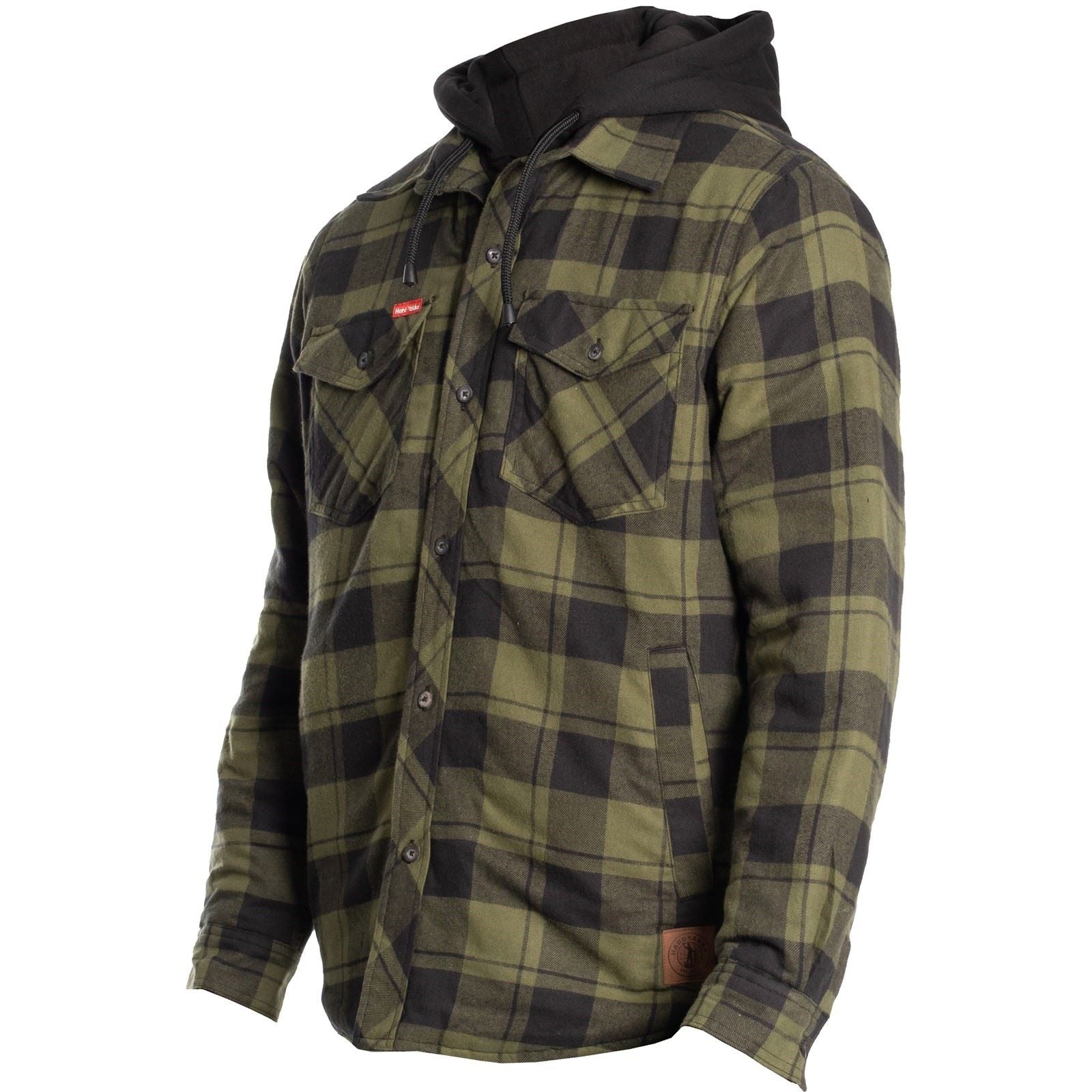 Hard Yakka Men's Quilted Flannel Shacket in Fern