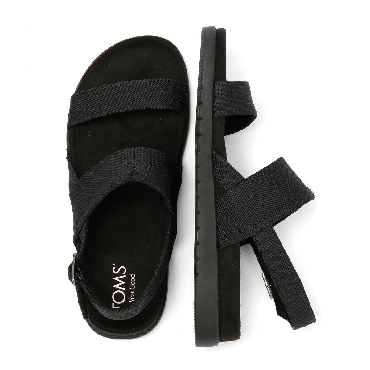 TOMS Marin Slingback Canvas Women's Black Sandals