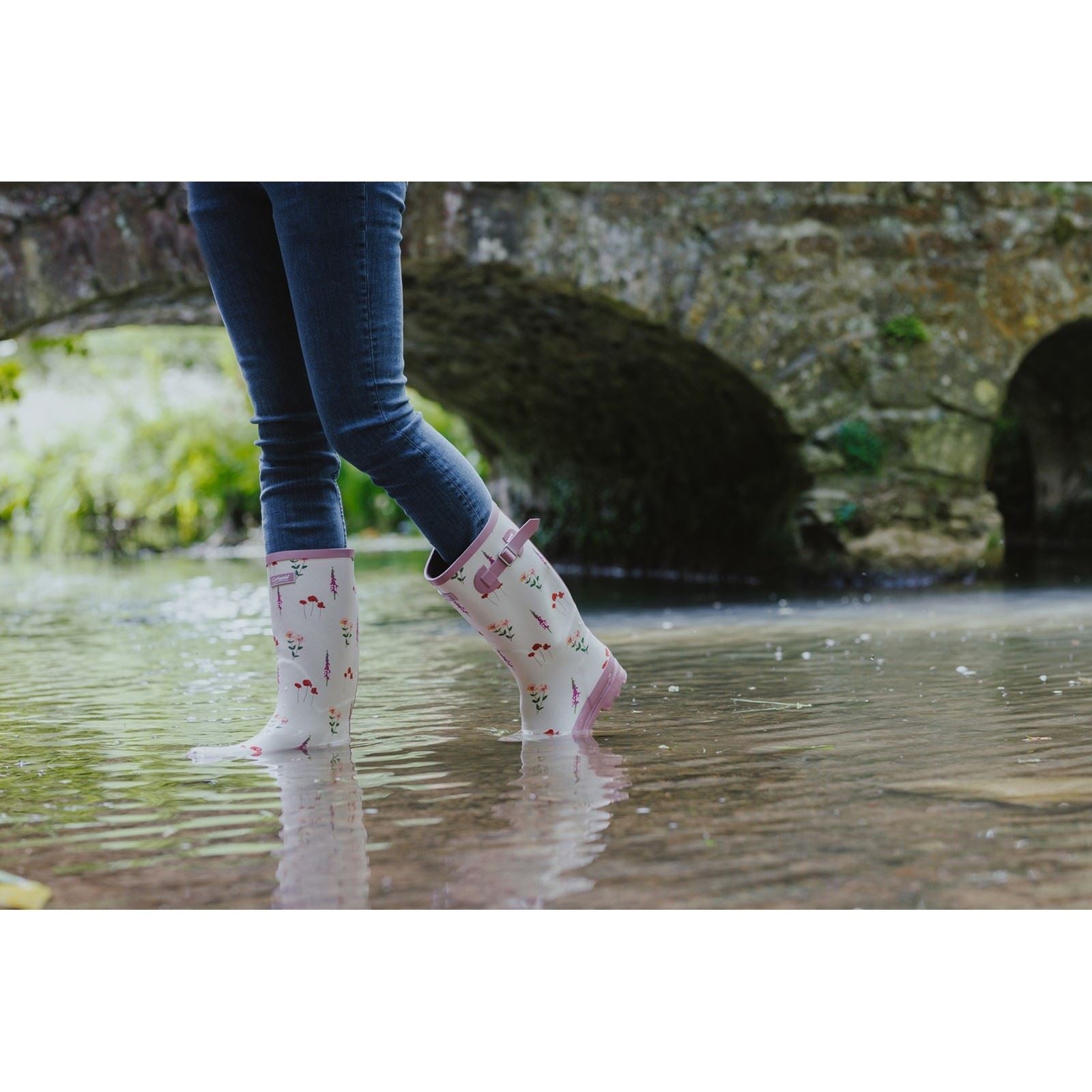 Cotswold Wildflower Tall Rubber Women's Pink Wellington Boots