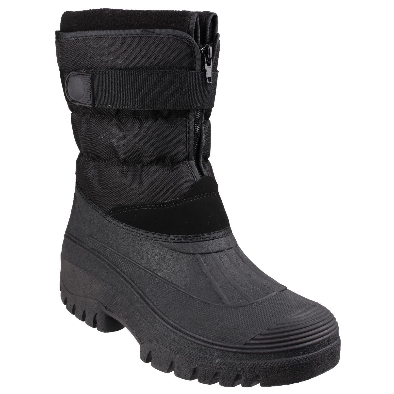 Cotswold Women's Chase Touch Fastening and Zip up Winter Boot in Black