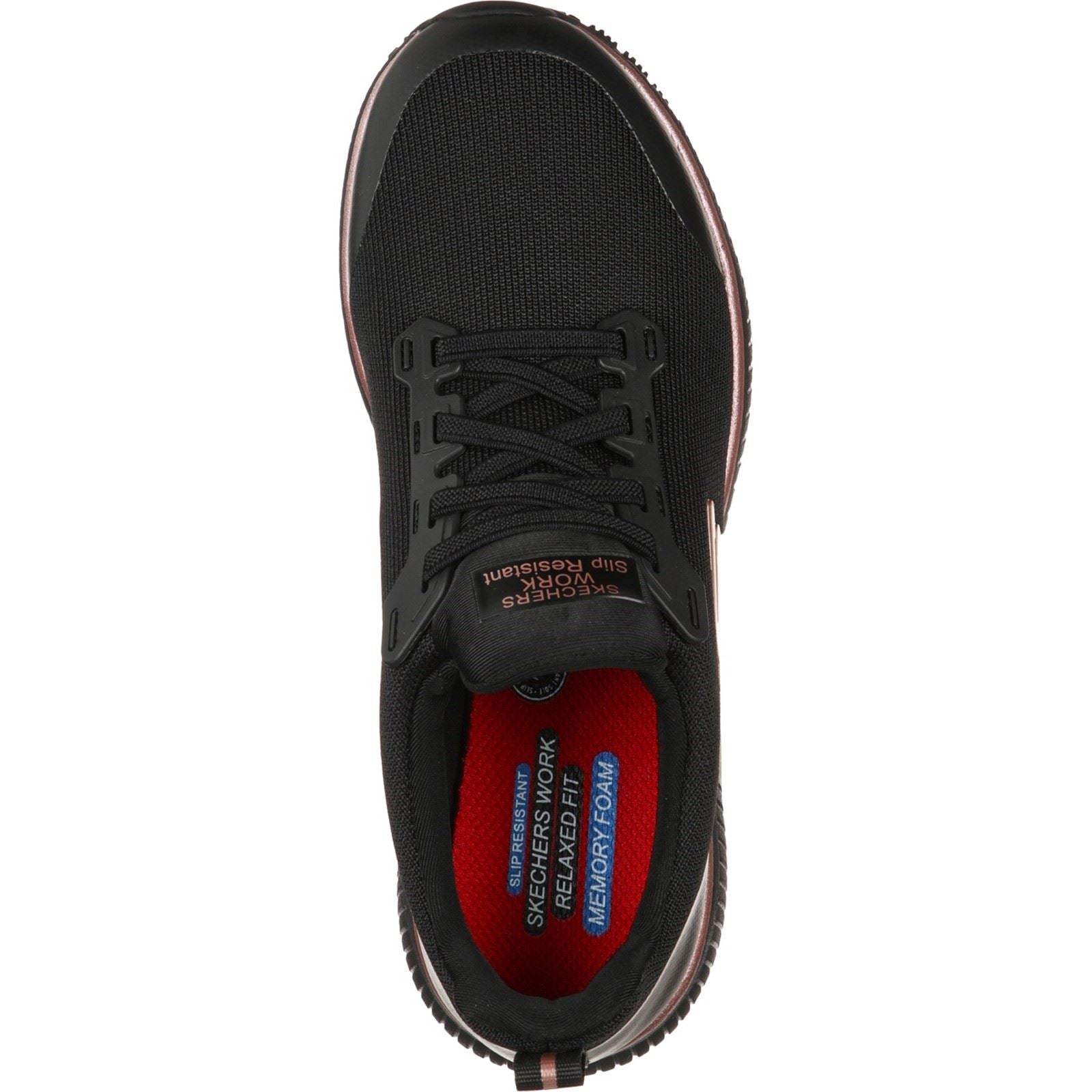 Skechers Workwear Squad SR Textile Women's Black/Rose Gold Safety Trainers