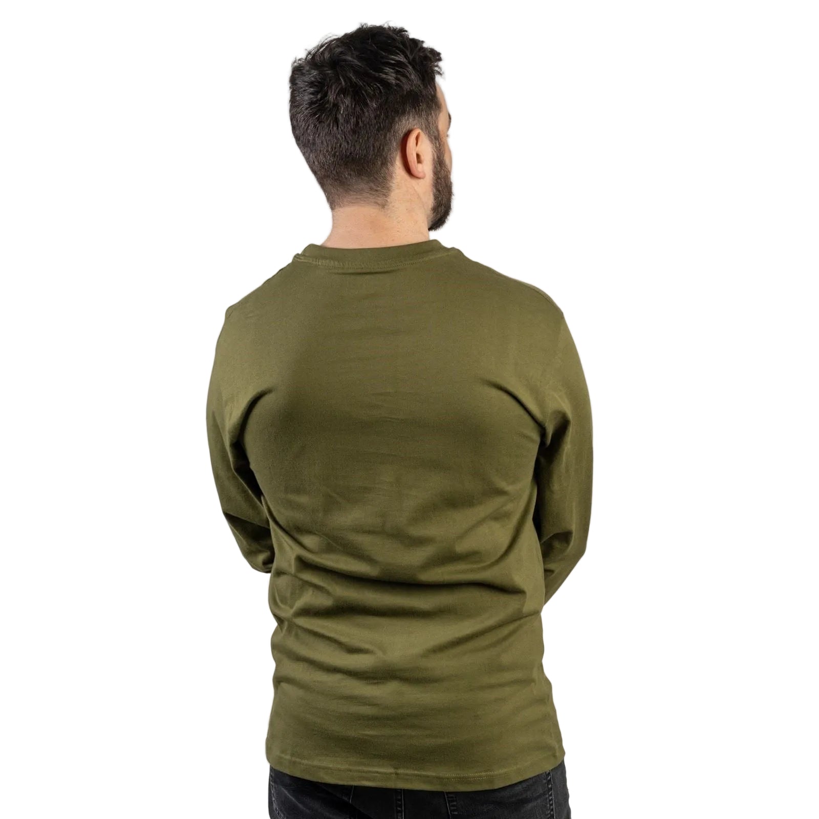 Caterpillar Men's Trademark Banner Long Sleeve T-Shirt in Chive