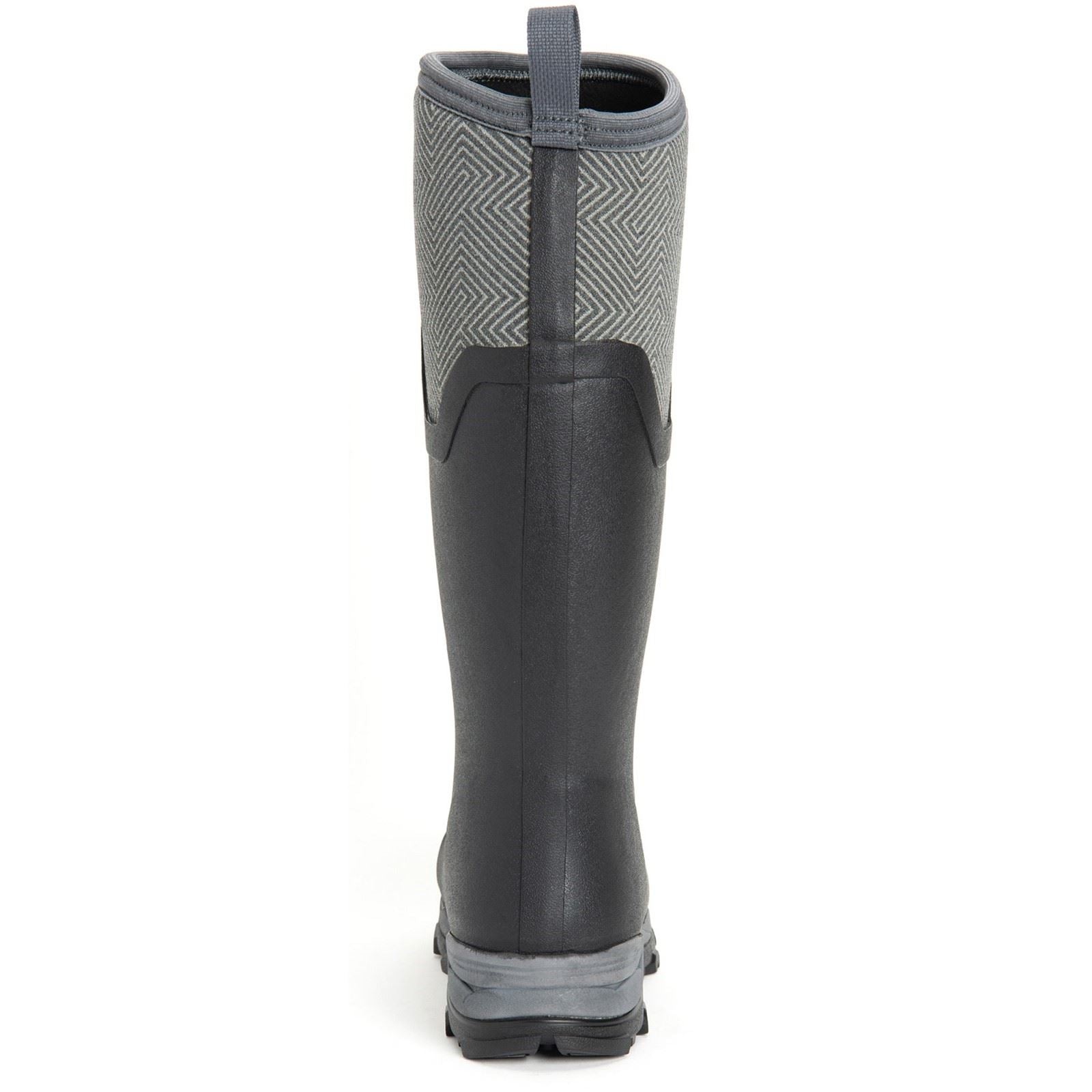 Muck Boots Women's Arctic Ice Tall Wellingtons in Black/Grey Geometric