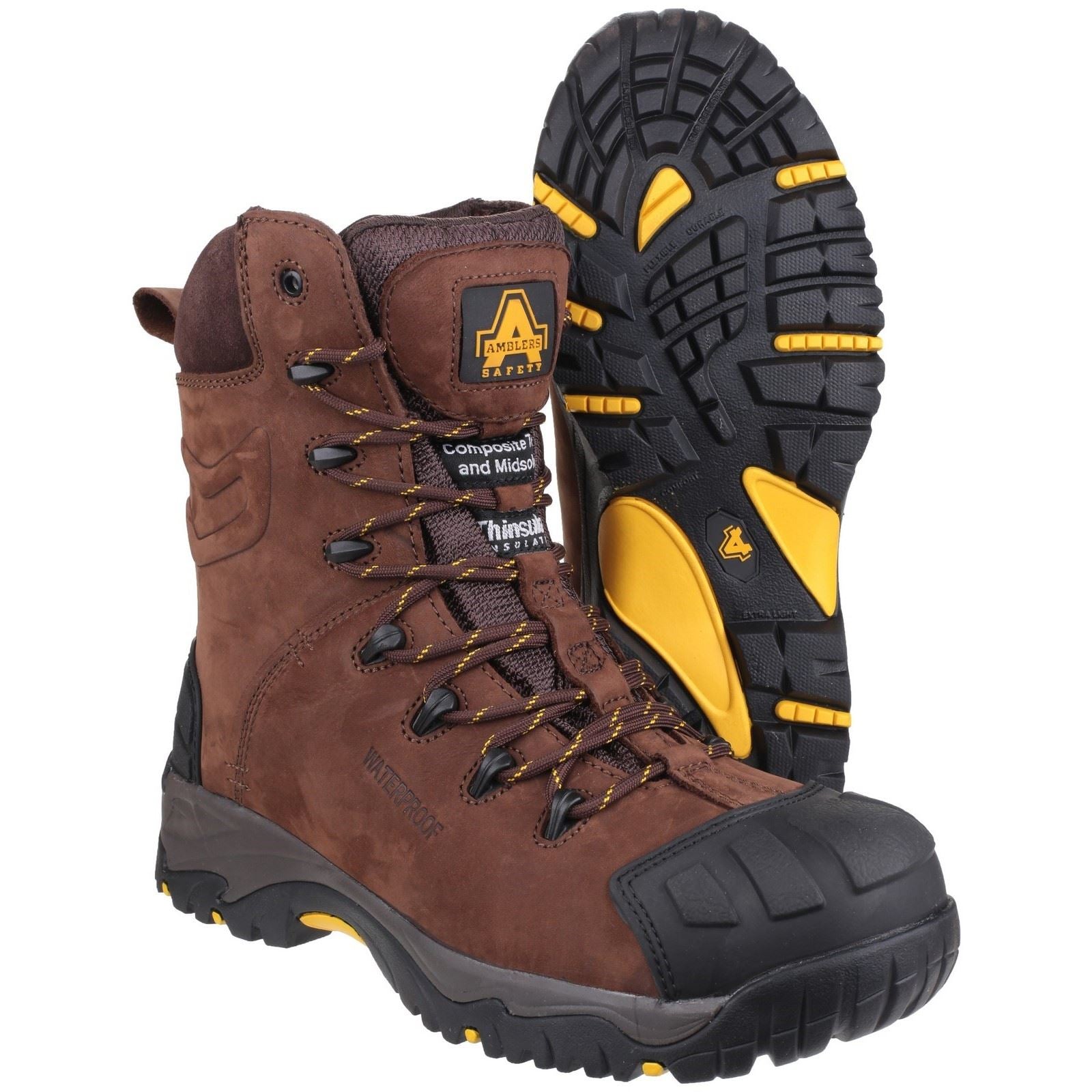 Amblers Safety Men's AS995 Pillar Hi-leg Safety Boot in Brown