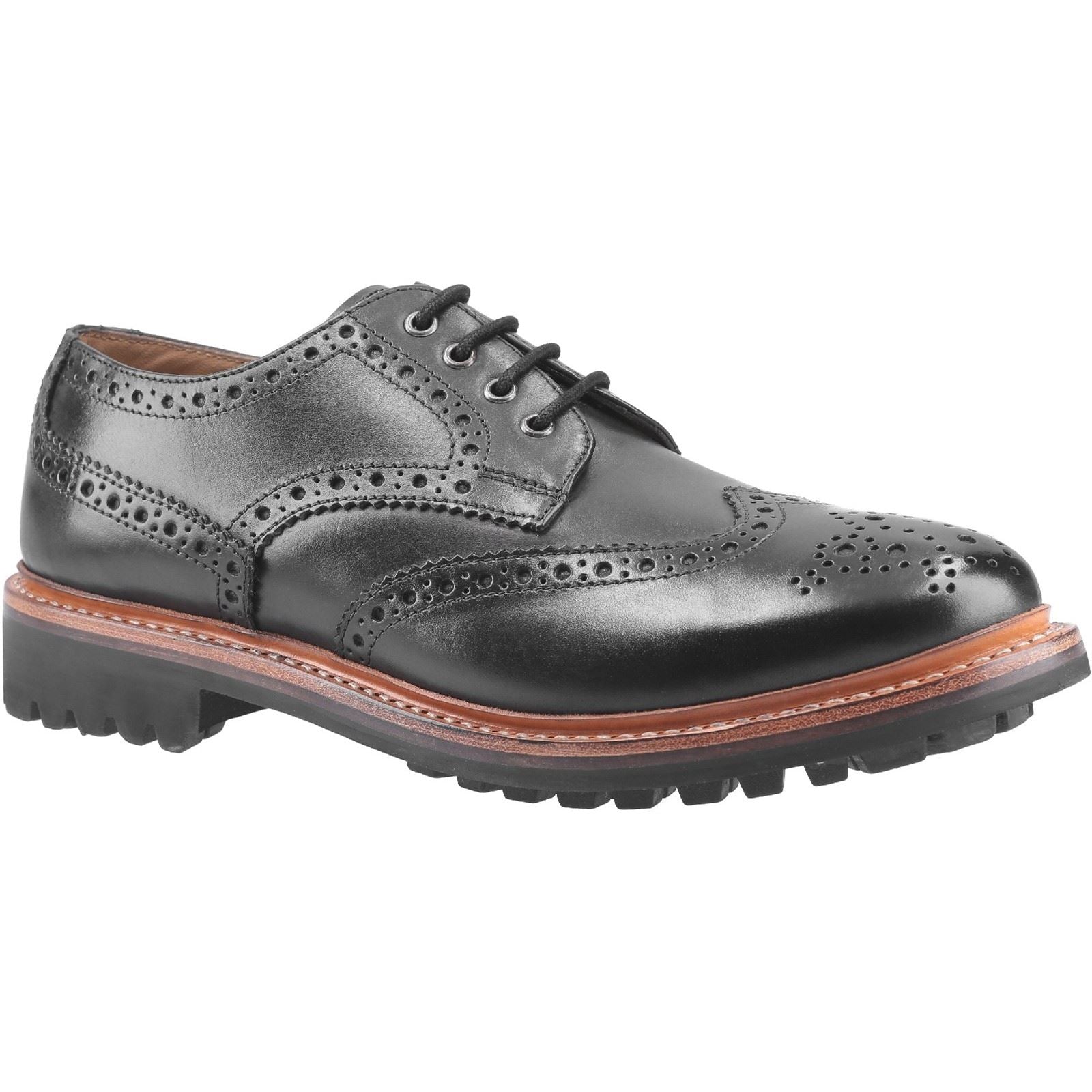 Cotswold Men's Quenington Commando Goodyear Welt Shoe in Black