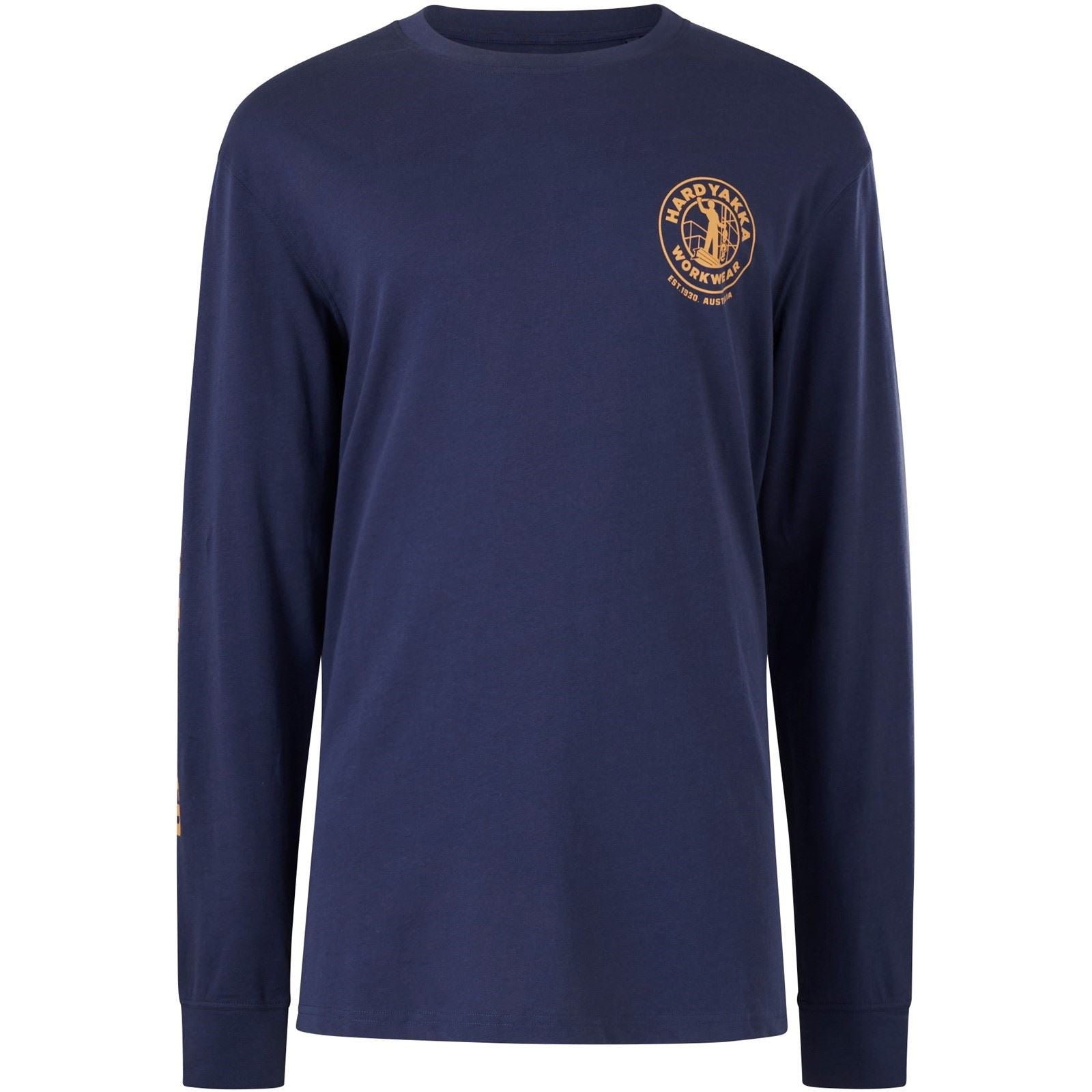 Hard Yakka Men's Heritage Icon Long Sleeve Tee in Navy