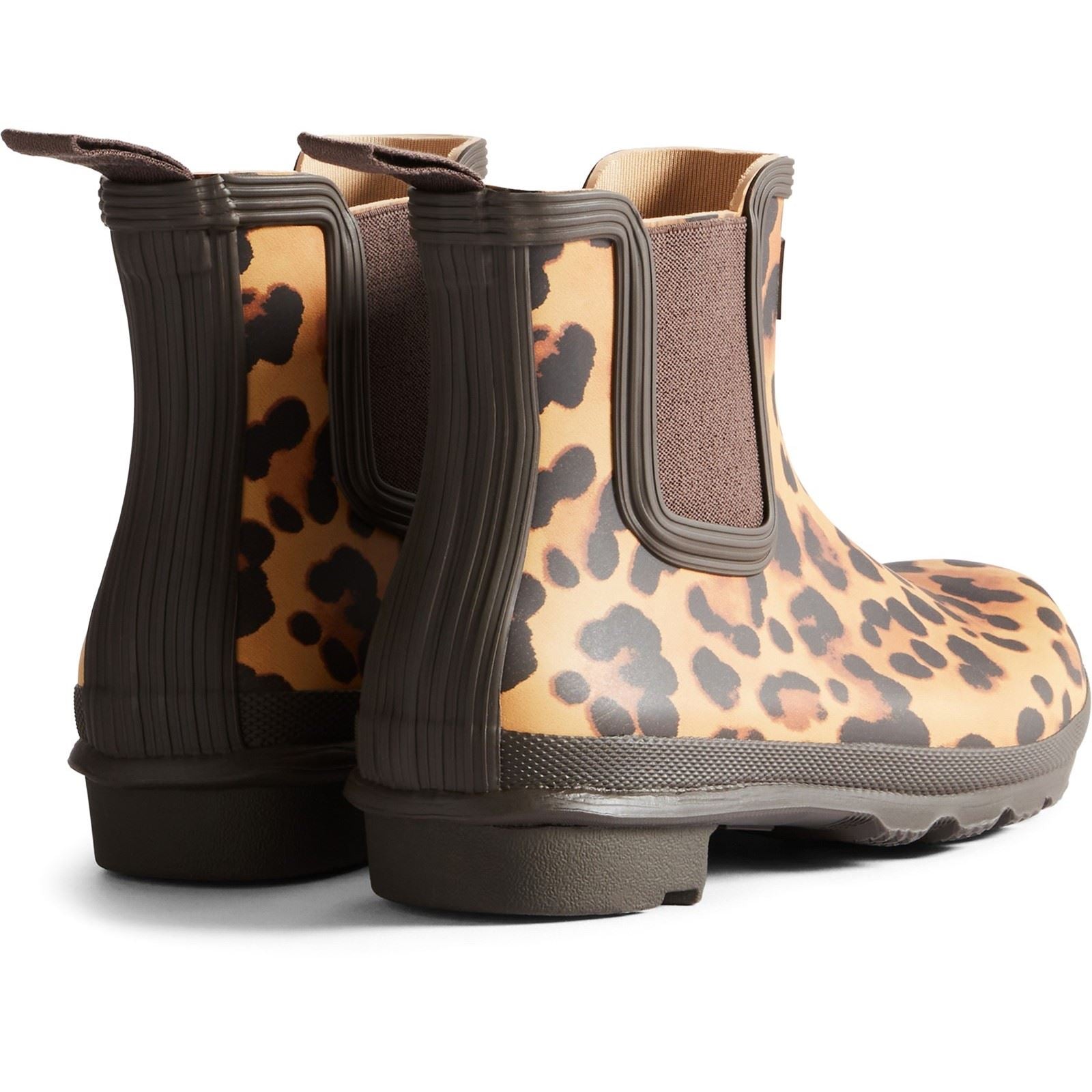 Hunter(GARD) (99020603) (5063447431009a) (44271-82993) BROWN ORIGINAL CHELSEA LEOPARD PRINT BOOT BROWN size 4