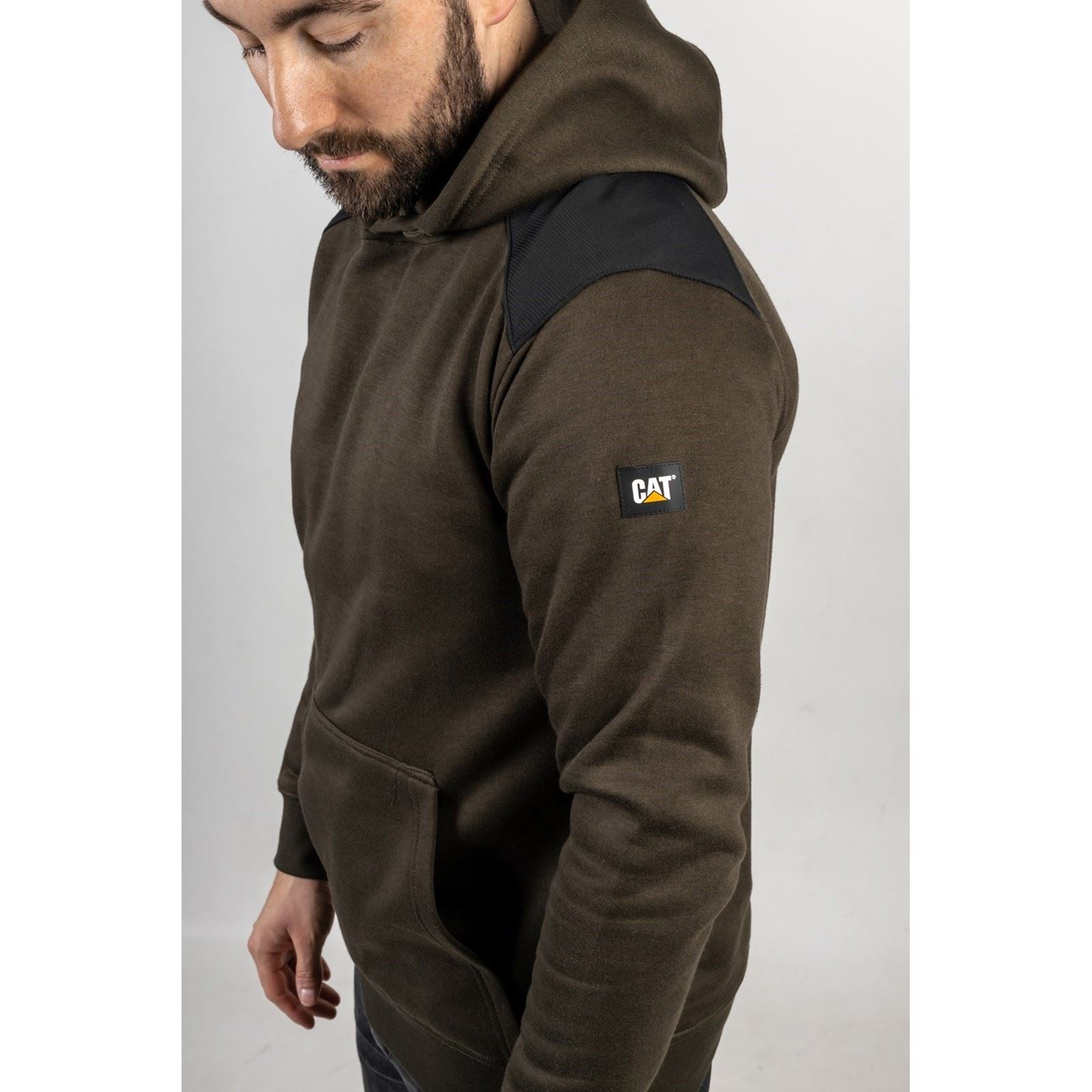 Caterpillar Men's Essentials Hooded Sweatshirt in Army Moss