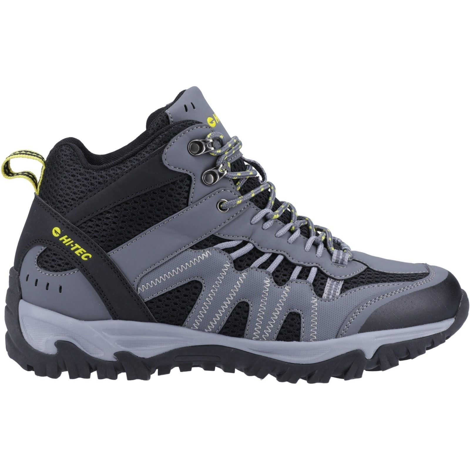 Hi-Tec Jaguar Mid Polyester Men's Graphite/Black/Citron Hiking Boots