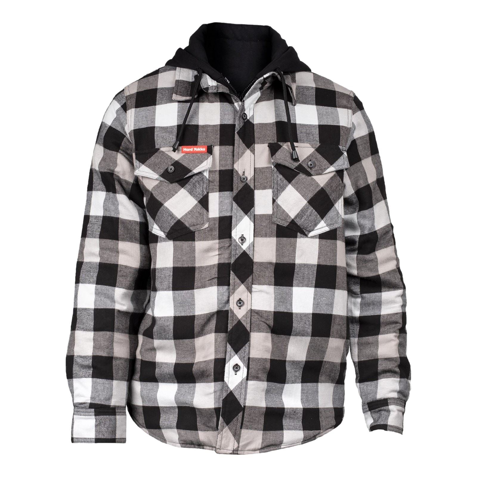 Hard Yakka Men's Quilted Flannel Shacket in Grey